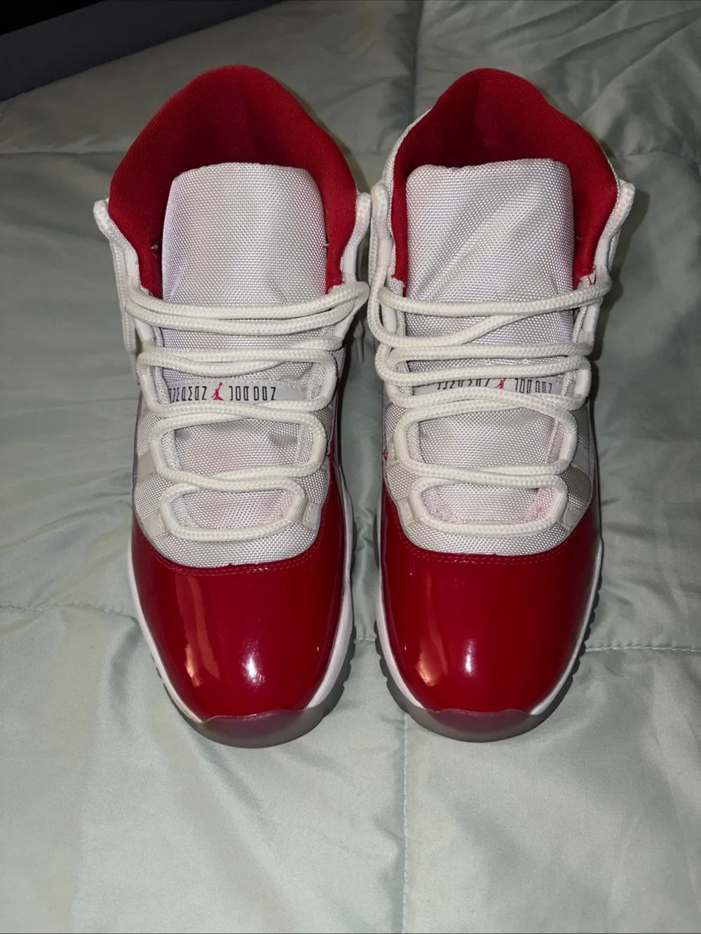 Jordan Men’s White and Red High-Top Basketball Sneakers